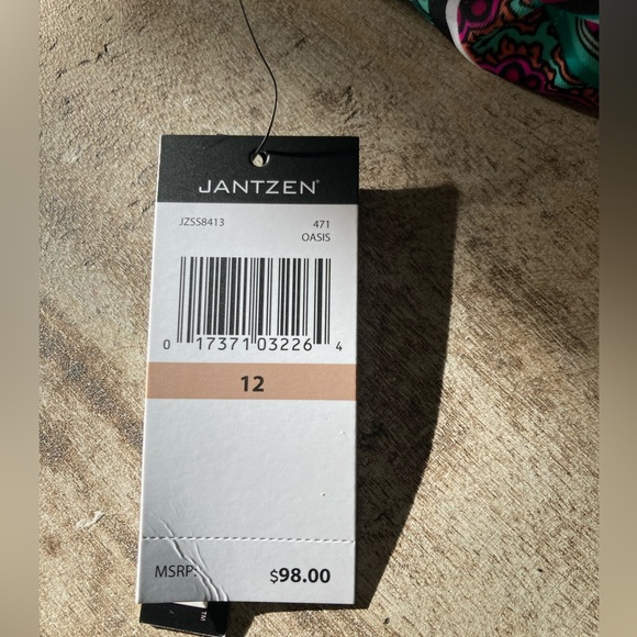 Cute Multi-Colored Jantzen One Piece Bathing Suit. Size 12, NWT - Picture 7 of 10